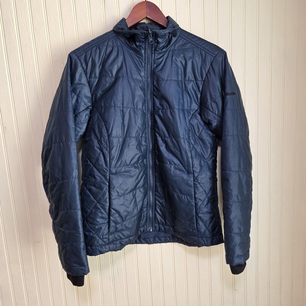 Columbia Jacket Womens Medium Blue Quilted Interchange Full Zip Lightweight